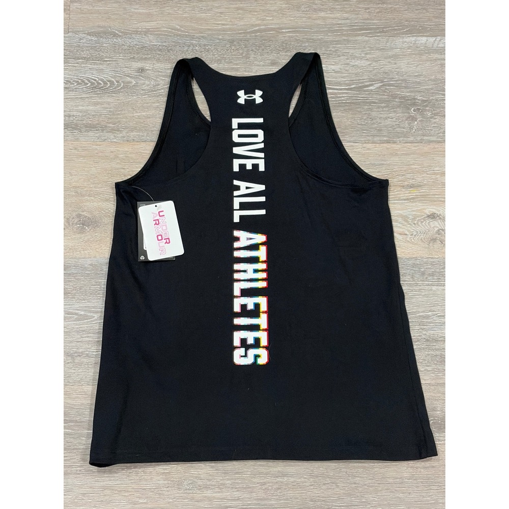 Under Armour‎ Kids Pride Tank Top Black Love All Athletes Rainbow Logo YL NEW - Picture 4 of 4